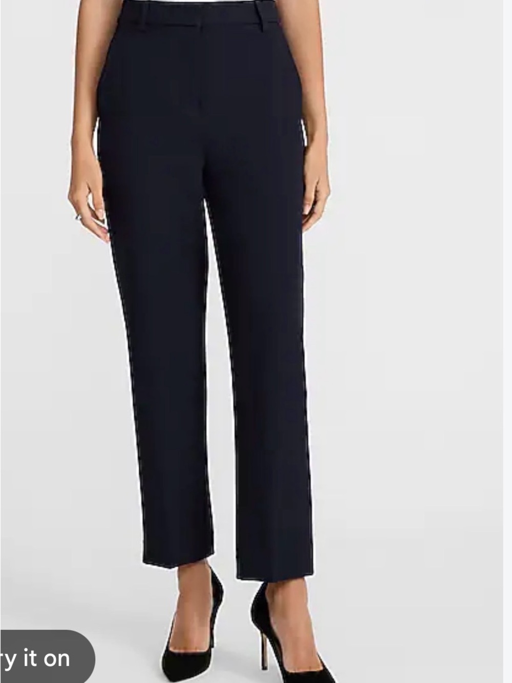 Express Editor Straight Ankle Pant Navy